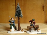(3RD FL- CLOSET) DEPT 56 VILLAGE MILL SERIES- 2 FIGURES- 4 IN AND 2.5 IN -SAWYER AND WOOD