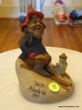 (PARLOR) GNOME FIGURINE- SKIBO- 7 IN H, ITEM IS SOLD AS IS WHERE IS WITH NO GUARANTEES OR WARRANTY.