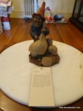 (PARLOR) GNOME FIGURINE- JOHANN- WITH STORY- 8 IN H, ITEM IS SOLD AS IS WHERE IS WITH NO GUARANTEES