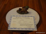 (PARLOR) GNOME FIGURINE- JEFF WITH COA- 5 IN L, ITEM IS SOLD AS IS WHERE IS WITH NO GUARANTEES OR