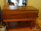 (LIBRARY) ANTIQUE POPLAR SHERATON TABLE- 21 IN X 40 IN X 30 IN, ITEM IS SOLD AS IS WHERE IS WITH NO