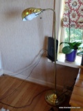 (BCKRM) BRASS FLOOR LAMP- 43 IN H, ITEM IS SOLD AS IS WHERE IS WITH NO GUARANTEES OR WARRANTY. NO