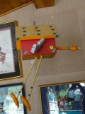 (BCKRM) PAINTED WOODEN FLYING GOOSE BIRD HOUSE- 13 IN X 16 IN X 21 IN, ITEM IS SOLD AS IS WHERE IS