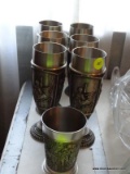 (DR) SET OF 6 MADE IN GERMANY PEWTER CHAMPAGNE FLUTES AND A PEWTER CUP. ITEM IS SOLD AS IS WHERE IS
