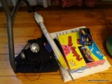 (DR) ASSORTED LOT TO INCLUDE A FISHING GAME, AN UMBRELLA, A WALKMAN CD PLAYER WITH HEADPHONES, ETC.
