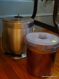(DR) 2 PIECE LOT TO INCLUDE A ICE BUCKET AND A LIDDED CANISTER. ITEM IS SOLD AS IS WHERE IS WITH NO