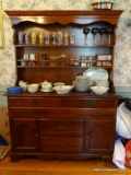(DR) TEMPLE-STUART CHERRY HUTCH WITH 2 UPPER SHELVES AS WELL AS 2 DRAWERS OVER 2 DRAWERS AND 2