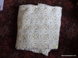 (UPBD2) VINTAGE HAND CROCHET BEDSPREAD OR TABLE CLOTH, ITEM IS SOLD AS IS WHERE IS WITH NO