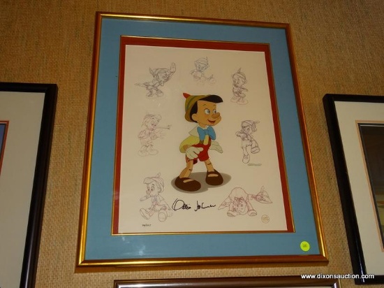 (DWN BCK RM) FRAMED LIMITED EDITION WALT DISNEY SIGNED HAND PAINTED CHARACTER CEL FROM THE DISNEY