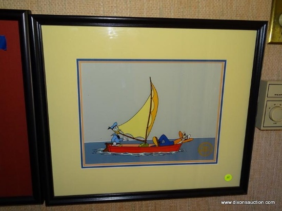 (DWN BCK RM) FRAMED LIMITED EDITION WALT DISNEY SERIGRAPH FROM THE ORIGINAL SHORT FILM "NO SAIL". IS