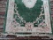 HANDMADE SILK CHINESE SCULPTED RUG IN GREEN, IVORY, AND MAUVE. MEASURES APPROXIMATELY 3 FT X 5 FT 4