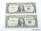 1957 Currency - 2 One Dollar Bills - Silver Certificates