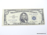 1953 Currency - 1 Five Dollar Bill - Silver Certificate