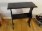 (MBD) PAINTED TABLE WITH BOOK SHELF- 22 IN X11 IN X 24 IN, ITEM IS SOLD AS IS WHERE IS WITH NO