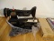 (MBD) ANTIQUE STENCILED ELECTRIC SINGER SEWING MACHINE WITH ATTACHMENTS, ITEM IS SOLD AS IS WHERE IS