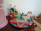 (bd2) vintage wooden pull toy- 14 in l x 10 h and chinese checker set, ITEM IS SOLD AS IS WHERE IS