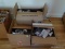 (bd2) 3 boxes of etched glass dinner set, dinner plates, salad plates, cups and saucers (not