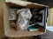 (BD2) MISCELL. BOX LOT- PR. WOODEN DUTCH SHOES, BRASS EAGLE BOOKENDS, 2 VINTAGE 5 IN DOLLS, ITEM IS