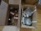(BD2) BOX OF MISCELL. GLASS AND BOX OF VINTAGE MEDICINE BOTTLES, ETC., ITEM IS SOLD AS IS WHERE IS