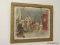 (DR) FRAMED ANTIQUE FRENCH PRINT IN GOLD FRAME- 28 IN X 34 IN, ITEM IS SOLD AS IS WHERE IS WITH NO