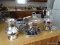 (KIT) LOT OF SILVERPLATE- PITCHER, TRAY, SERVING DISH WITH BURNER, GLASS PITCHER WITH WARMING STAND,