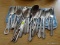 (KIT) LOT OF MISCELL. SILVERPLATE FLATWARE- HAS ONE SMALL STERLING TEA SPOON, ITEM IS SOLD AS IS