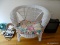 (UPBD) WICKER CHAIR- 32 IN X 31 IN X 29 IN, ITEM IS SOLD AS IS WHERE IS WITH NO GUARANTEES OR