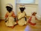 (DR) 3 VINTAGE BOTTLE DOLLS- 2 BLACK MEMORABILIA DOLL- 18 IN H AND COLONIAL DOLL- 14 IN H, ITEM IS
