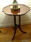 (LR) ONE OF A PR. OF MAHOGANY DUNCAN PHYFE PIE CRUST TABLES WITH BRASS PAW FEET- VERY CLEAN AND
