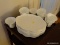 (LR) 16 PC. VINTAGE MILK GLASS LUNCHEON SET, ITEM IS SOLD AS IS WHERE IS WITH NO GUARANTEES OR