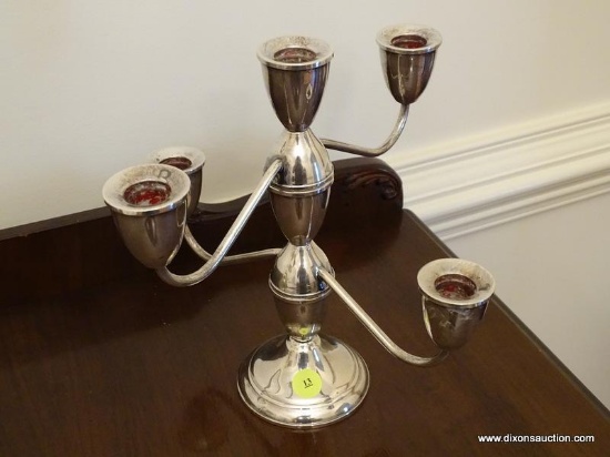 (DR) DUCHIN STERLING CANDELABRA- 10 IN X 10 IN, ITEM IS SOLD AS IS WHERE IS WITH NO GUARANTEES OR