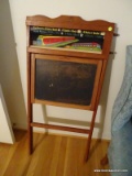 (MBD) VINTAGE WOODEN FOLDING CHILD'S CHALKBOARD- 20 IN X 44 IN, ITEM IS SOLD AS IS WHERE IS WITH NO