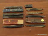 (MBD) LOT OF 7 ANTIQUE STRAIGHT RAZORS, SOME WITH CASES, ITEM IS SOLD AS IS WHERE IS WITH NO