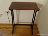 (MBD) ANTIQUE MAHOGANY SURRENDER STYLE TABLE- 21 IN X 14 IN X 28 IN, ITEM IS SOLD AS IS WHERE IS