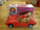 (MBD) BIONIC WOMAN SPORTS CAR IN ORIGINAL BOX- 20 IN X 9 IN X 8 IN AND WITH 2 DOLLS, ITEM IS SOLD AS