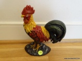 (MBD) 9 IN CAST IRON PAINTED ROOSTER DOOR STOP, ITEM IS SOLD AS IS WHERE IS WITH NO GUARANTEES OR
