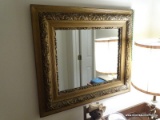 (MBATH) ANTIQUE GOLD GILT MIRROR- 31 IN X 26 IN, ITEM IS SOLD AS IS WHERE IS WITH NO GUARANTEES OR