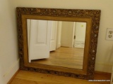 (MBATH) ANTIQUE GOLD GILT MIRROR- 29 IN X 27 IN, ITEM IS SOLD AS IS WHERE IS WITH NO GUARANTEES OR