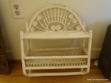 (MBATH) WICKER HANGING SHELF- 15 IN X 6 IN X 20 IN , ITEM IS SOLD AS IS WHERE IS WITH NO GUARANTEES