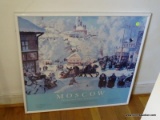 (BD2) FRAMED MOSCOW PRINT IN WHITE FRAME- 29 IN X27 IN, ITEM IS SOLD AS IS WHERE IS WITH NO