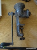 (KIT) ANTIQUE SAUSAGE GRINDER, ITEM IS SOLD AS IS WHERE IS WITH NO GUARANTEES OR WARRANTY. NO