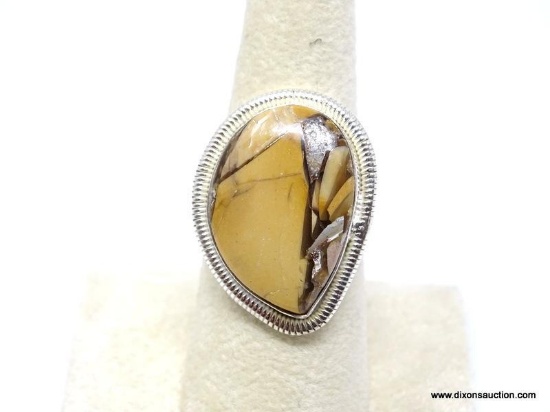 .925 AAA LARGER BRECCIATED MOOKAITE RING SIZE 7.5 - NEW! SRP $69.00