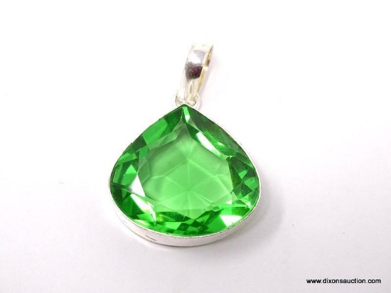 .925 1 1/4" GORGEOUS FACETED PERIDOT PENDANT - NEW! SRP $49.00