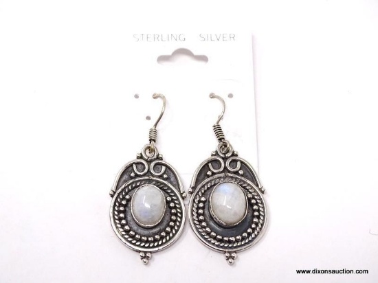 .925 1 1/8" AAA DETAILED MOONSTONE EARRINGS; SEE MATCHING PENDANT - NEW! SRP $49.00