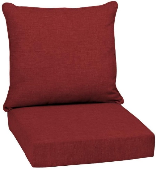 (R1) ARDEN SELECTIONS LEALA RUBY OUTDOOR DEEP SEAT CUSHION SET. MEASURE 24 W X 24 D IN. ARE IN BOX.