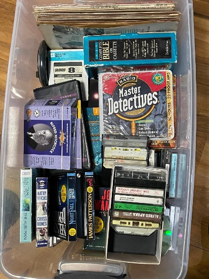 (11K) HUGE LOT OF ASSORTED MEDIA INCLUDING CDS, CASSETTE TAPES, 8-TRACKS, AUDIO BOOKS, RECORDS;