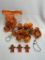 (3C) PUMPKIN STRING LIGHTS & VINTAGE SCARECROW LIGHT COVERS