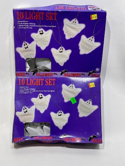 (9I) VINTAGE HALLOWEEN 10 LIGHT SETS IN ORIGINAL BOXES GHOSTS NOT WORKING WHEN TESTED