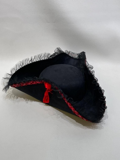 (8H) WOMEN'S TRICORN PIRATE HAT SEXY LACY HALLOWEEN COSTUME