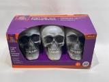 (5E) HOME ACCENTS 3-PACK LED SKULL PATHWAY MARKERS WORKING NEW IN BOX